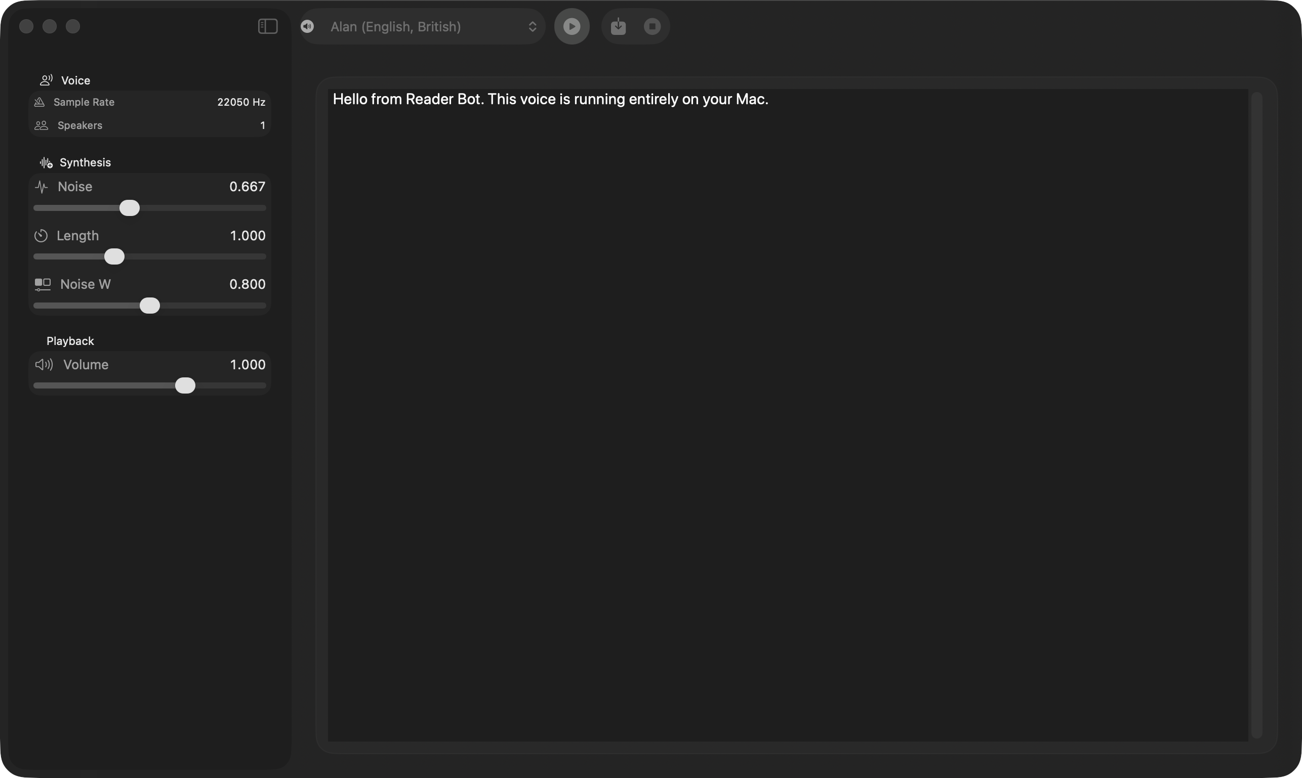 Reader Bot screenshot
